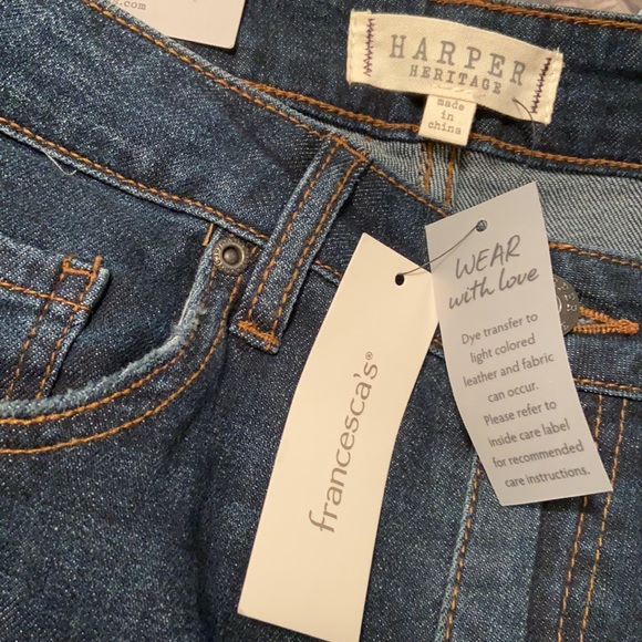 🌟NWT🌟 Size 30 Francesca’s Harper Heritage High-Rise Straight Raw Hem Jean - Picture 13 of 16